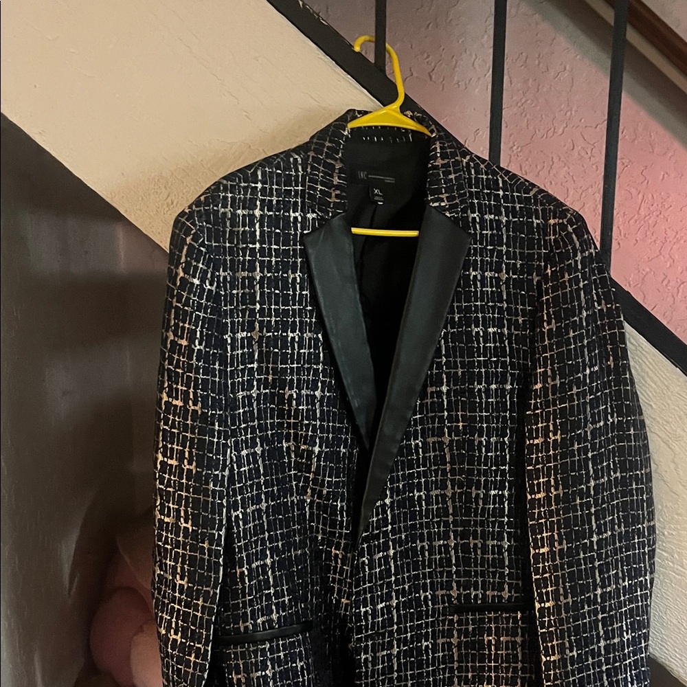 INC International Concepts Black and White Patterned Blazer